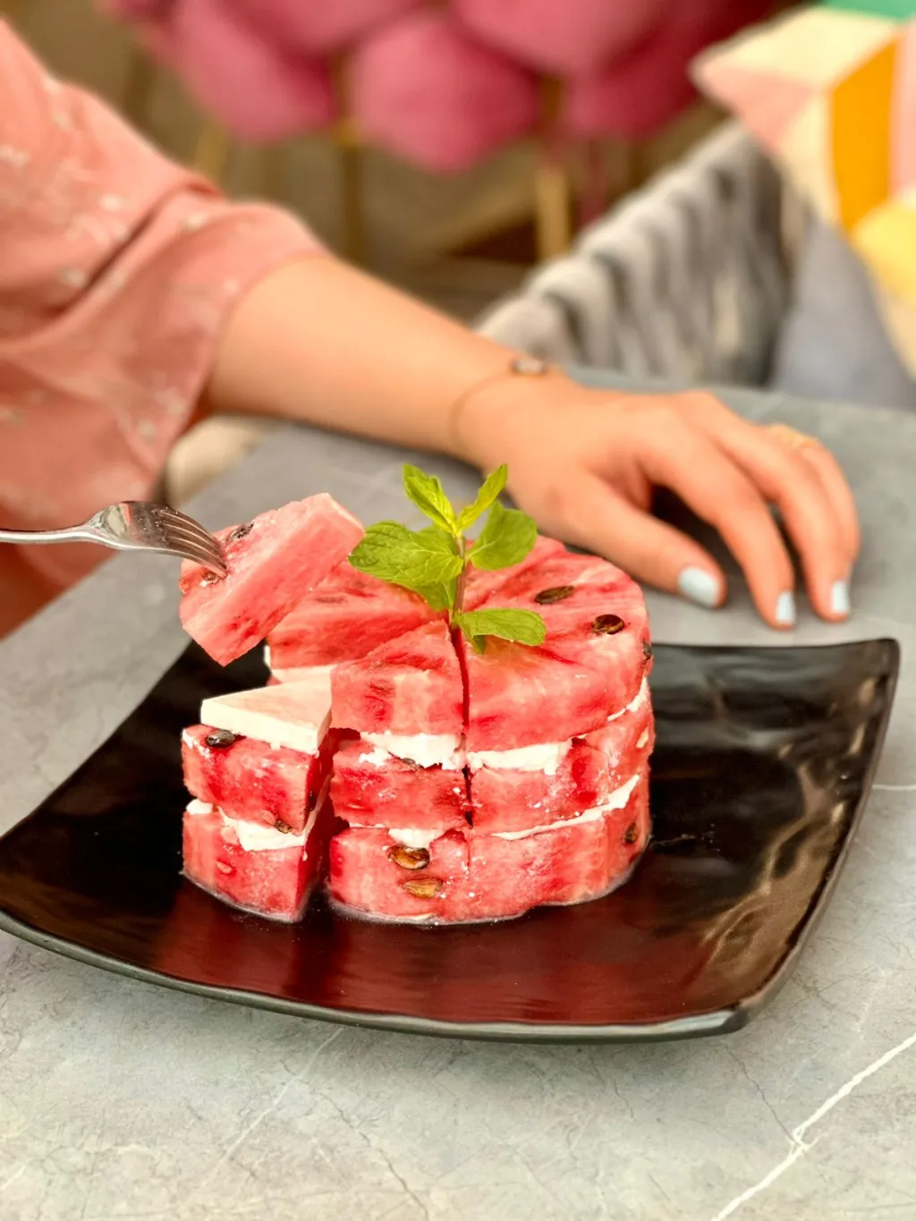 سلطة بطيخ وجبنة