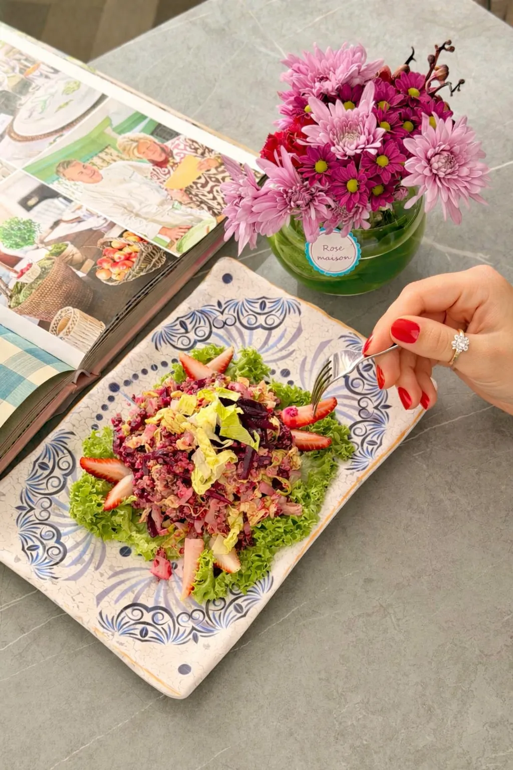 سلطة الشوندر مع الكينوا