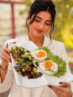 French Eggs with Avocado Salad