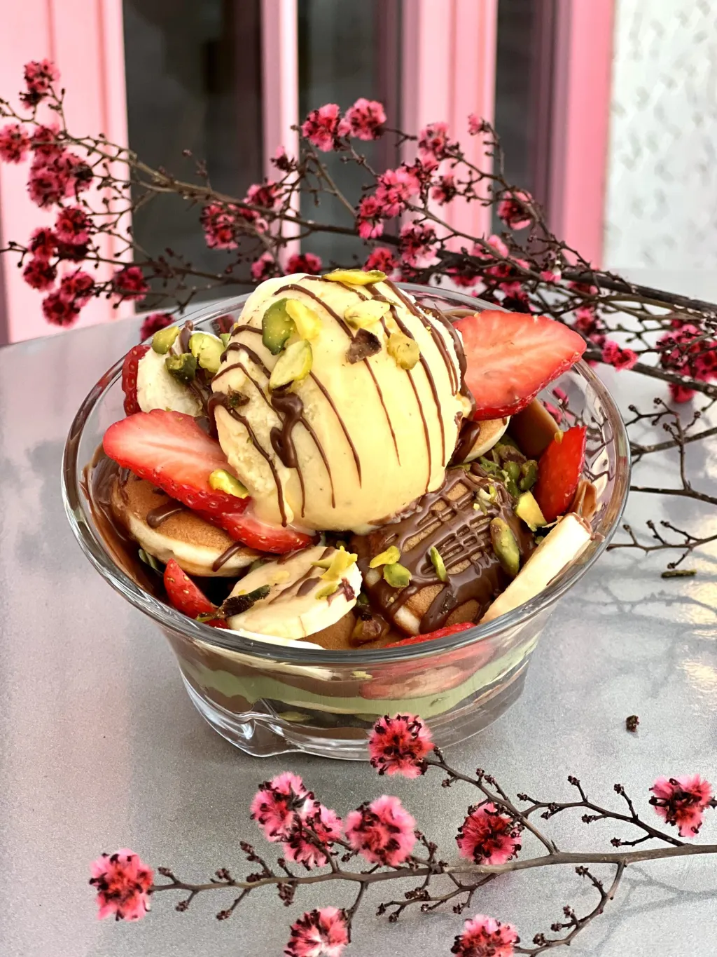 ميني بانكيك مع ايس كريم